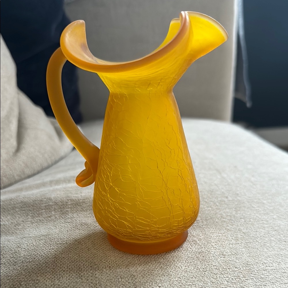 Vintage Amber Glass Pitcher